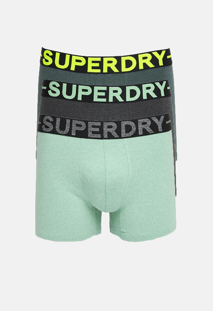 Superdry. - Boxer triple pack - Raven Black Marl/Buck Green Marl/Fresh Green Marl