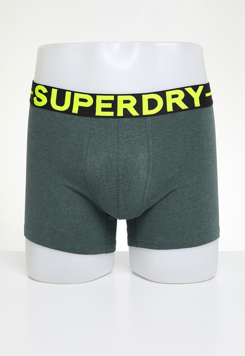 Superdry. - Boxer triple pack - Raven Black Marl/Buck Green Marl/Fresh Green Marl