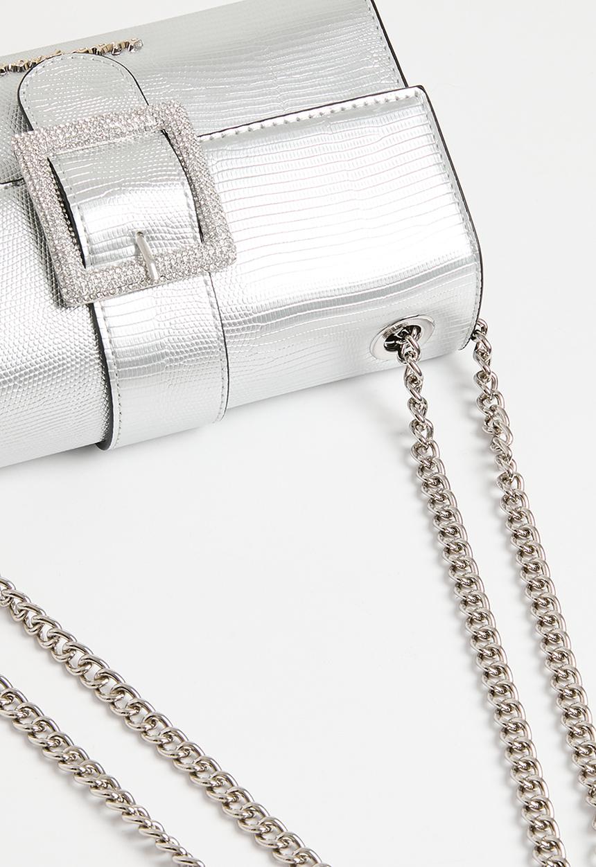 SISSY BOY - Buckle crossbody - silver