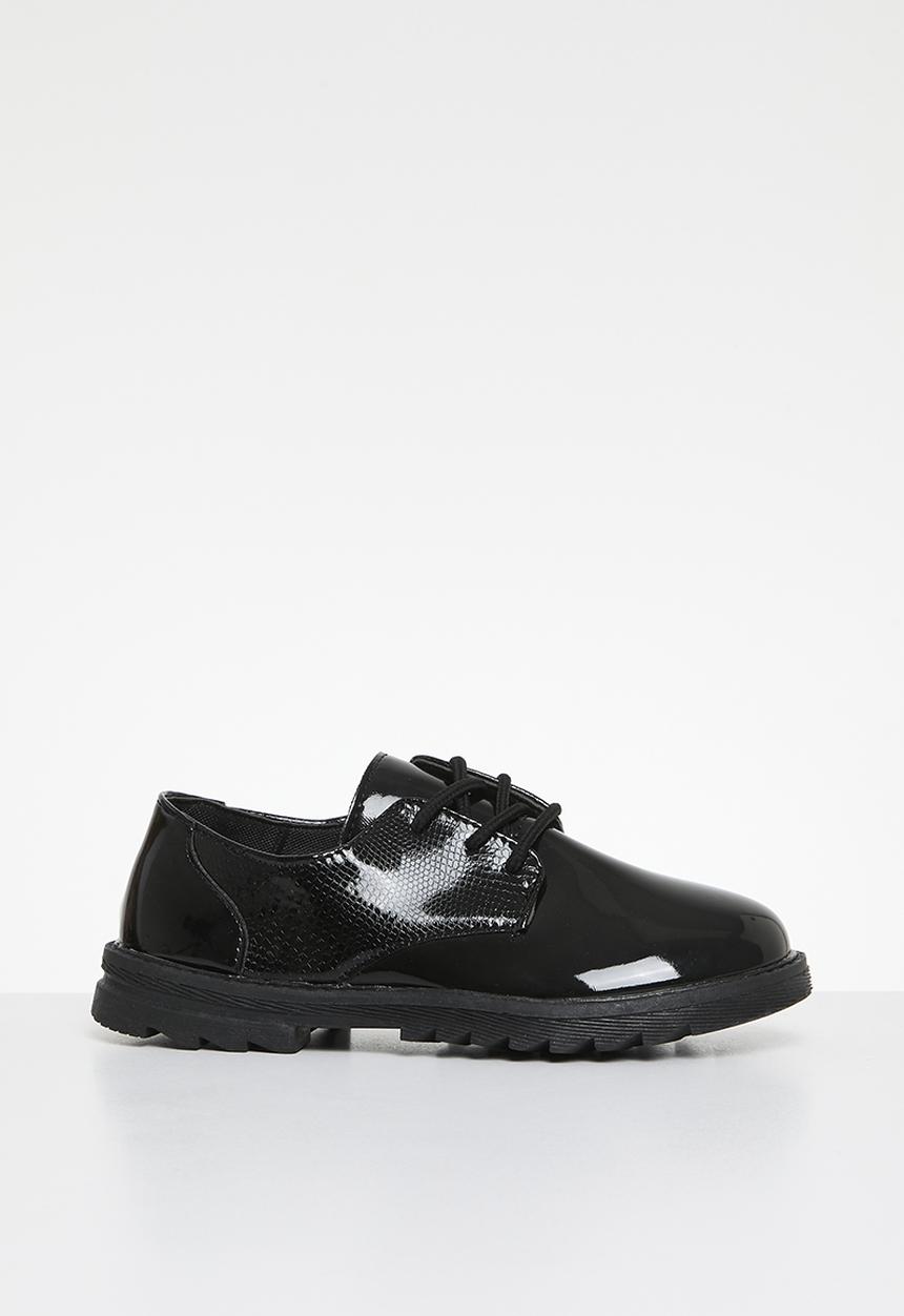 Pop Candy - Lace up patent shoes-black