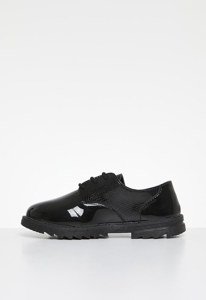 Pop Candy - Lace up patent shoes-black