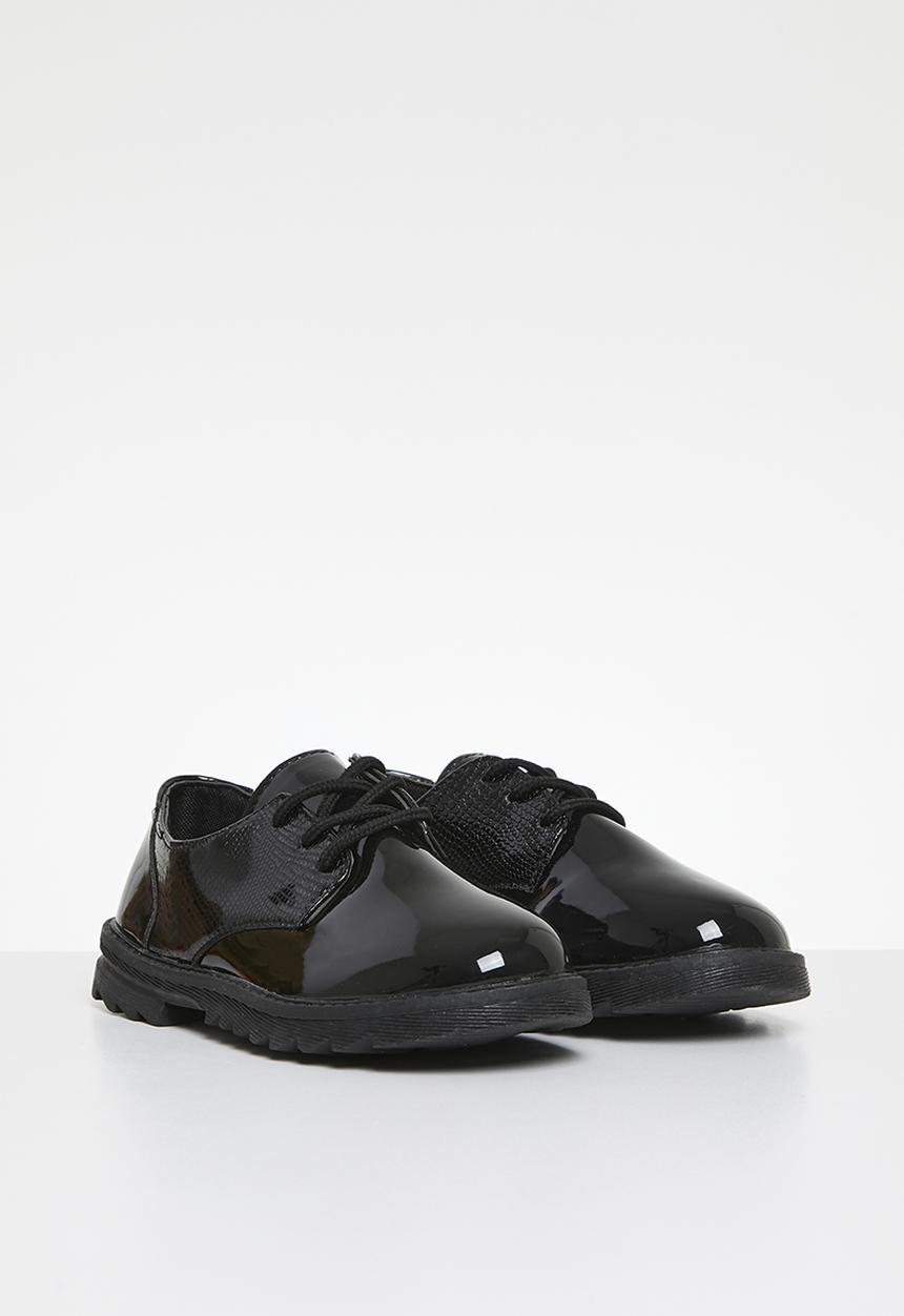 Pop Candy - Lace up patent shoes-black