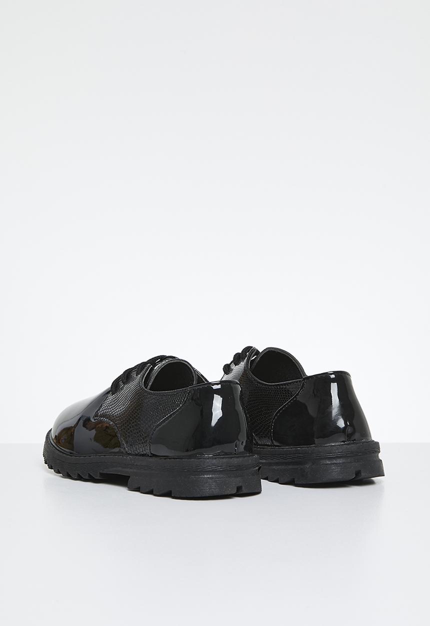 Pop Candy - Lace up patent shoes-black