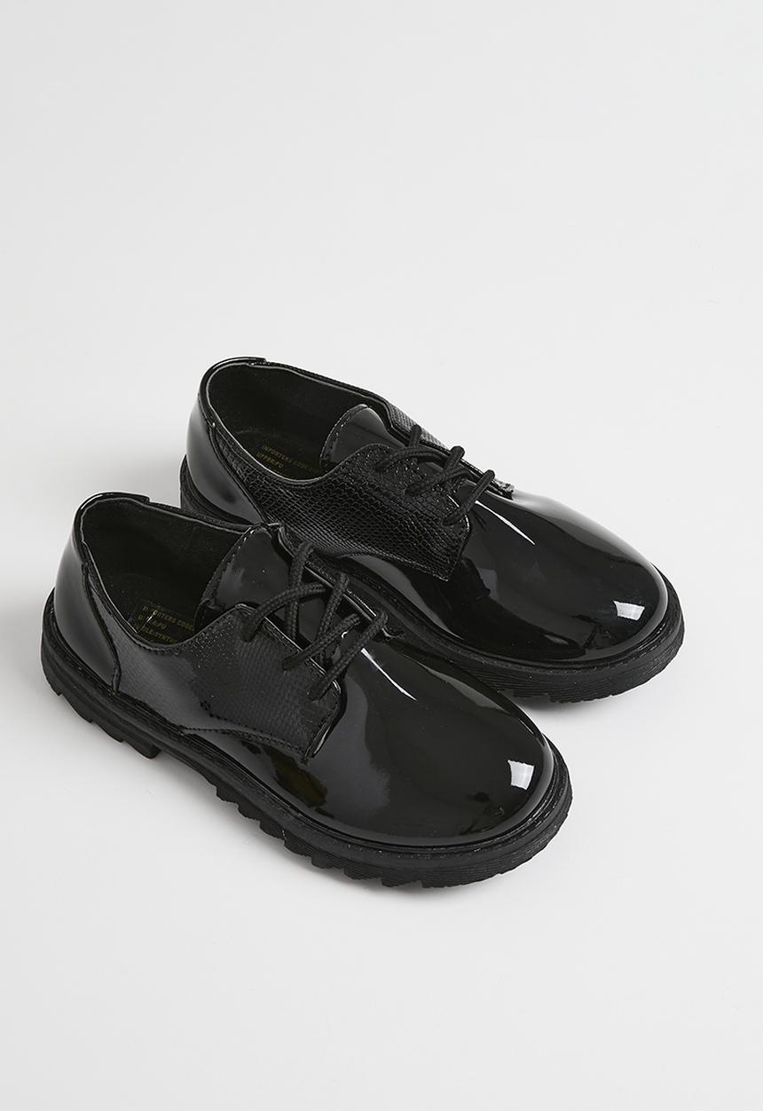 Pop Candy - Lace up patent shoes-black