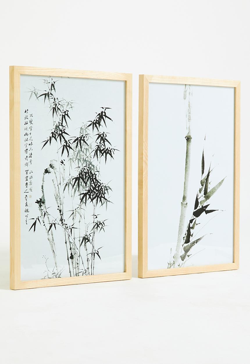 MJ Design Studio - Ink Wash Bamboo Set of 2 Wall Art