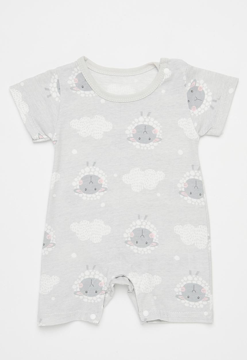 Pop Candy - Printed romper-light grey