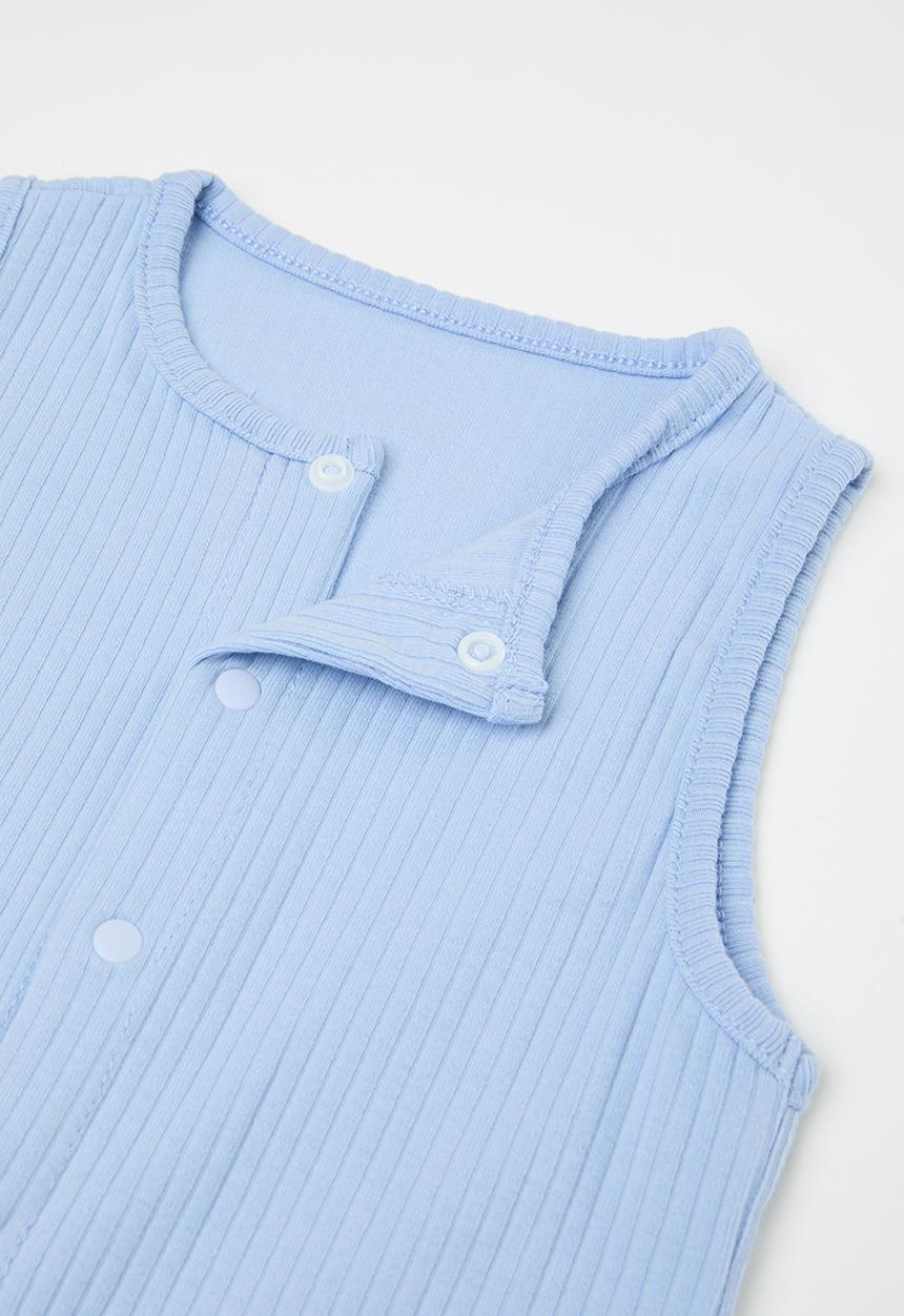 Pop Candy - Button down romper-light blue