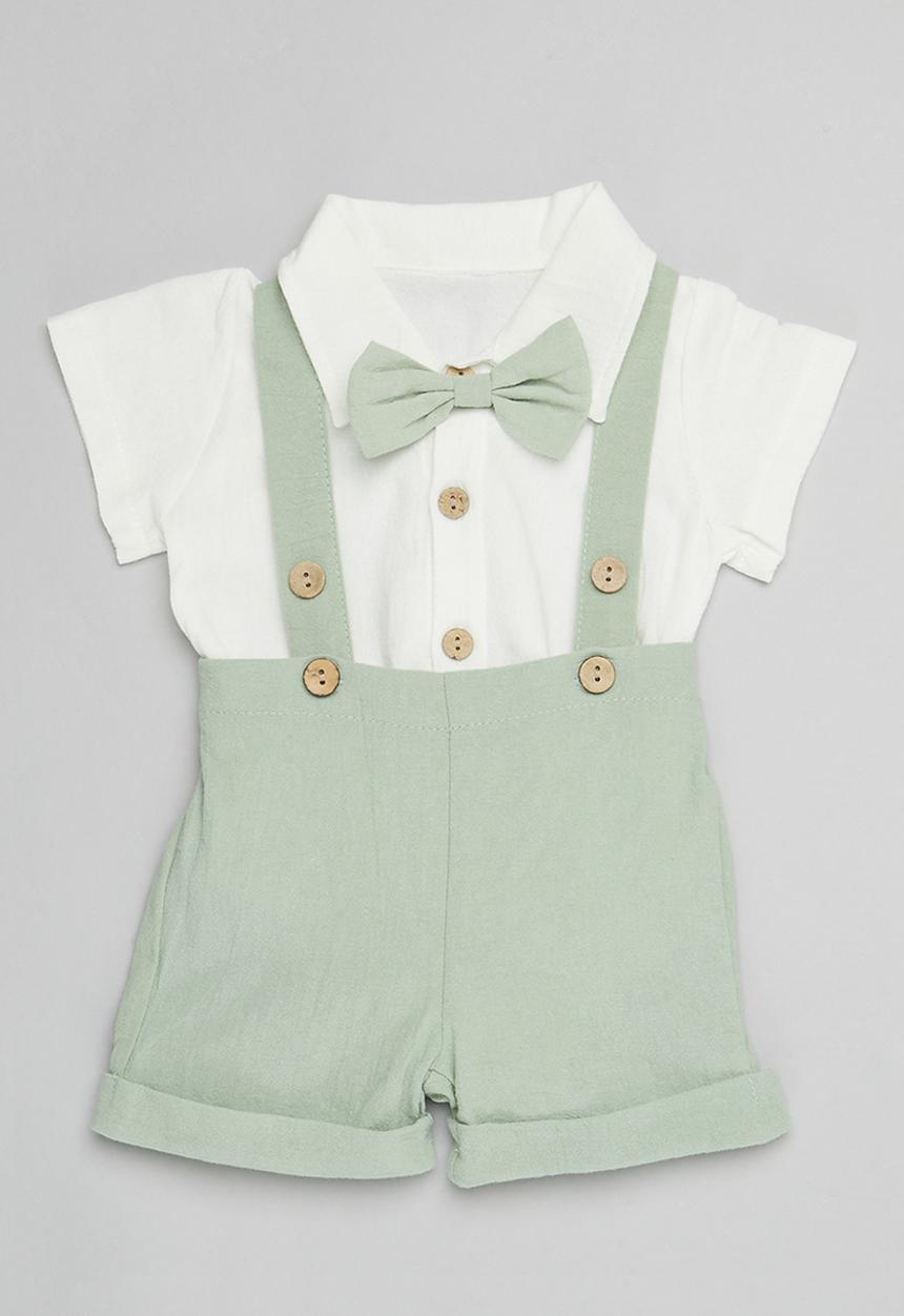 Pop Candy - Occasion romper - white & green