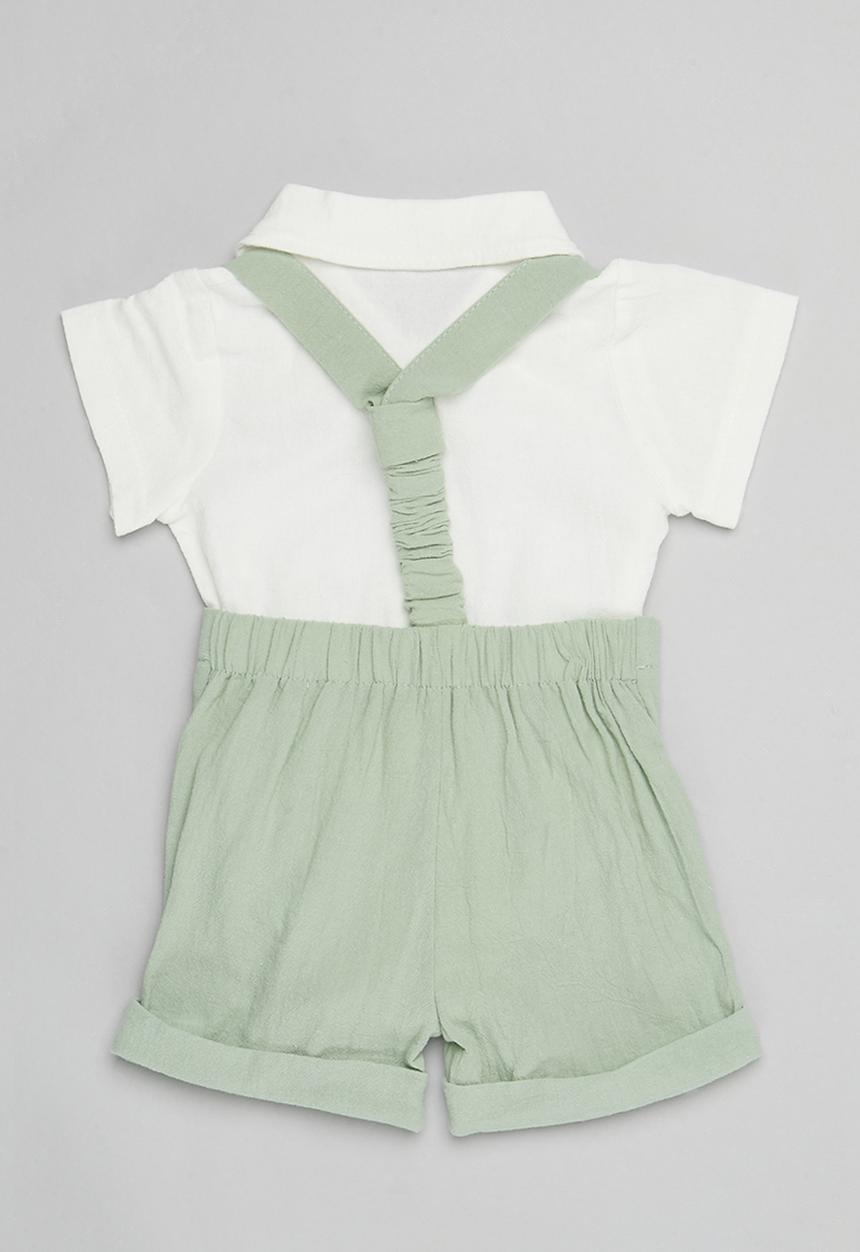 Pop Candy - Occasion romper - white & green