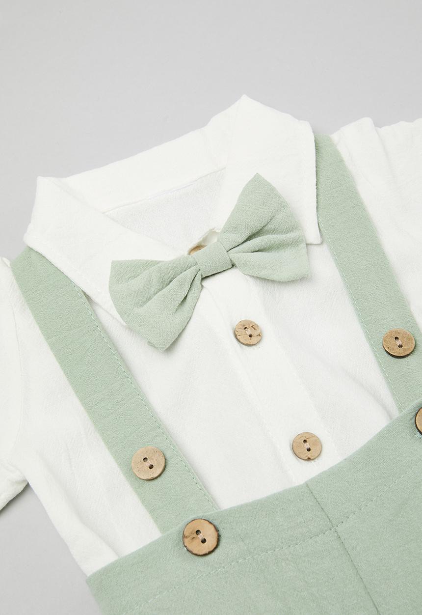 Pop Candy - Occasion romper - white & green