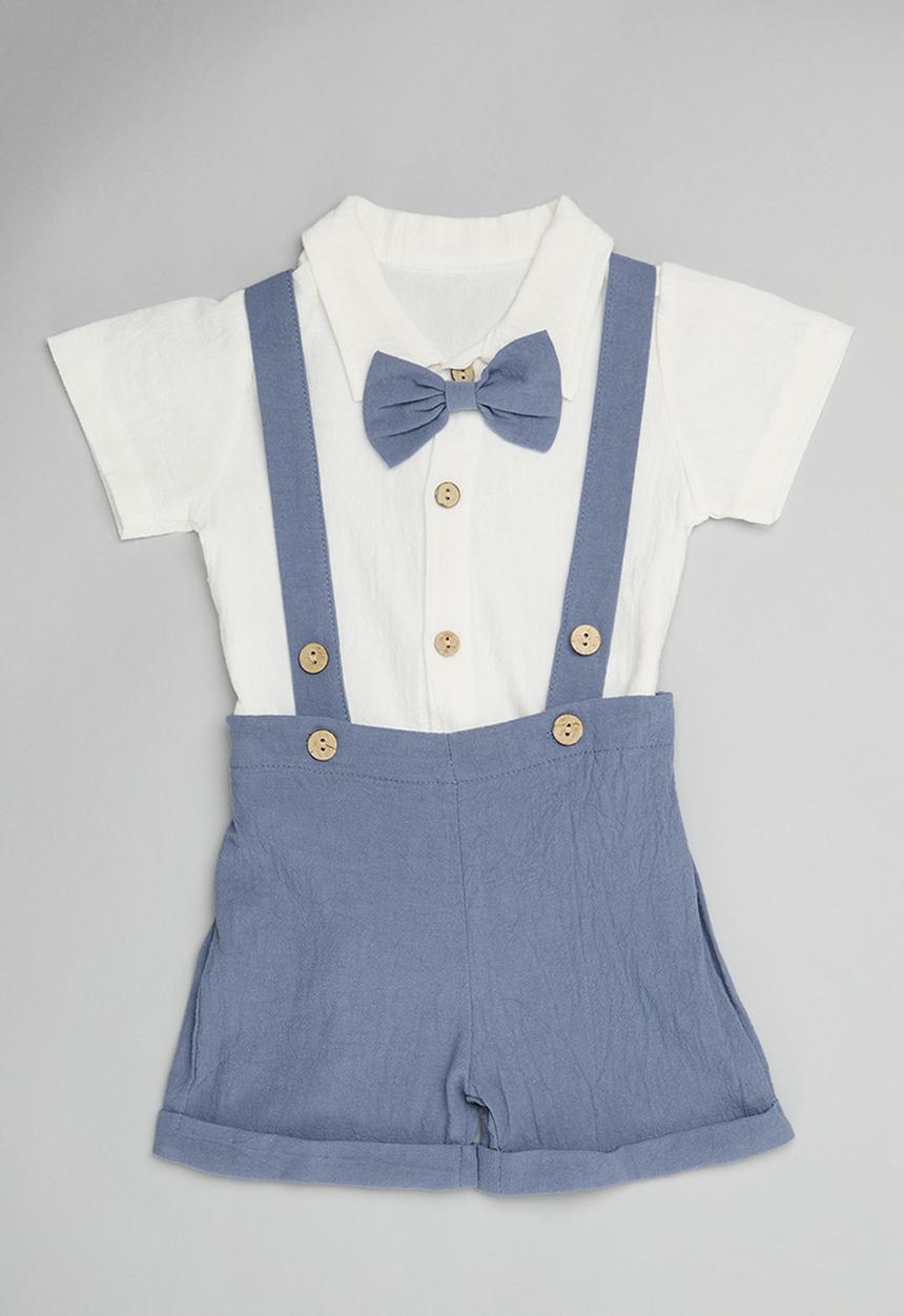 Pop Candy - Occasion romper - white & blue
