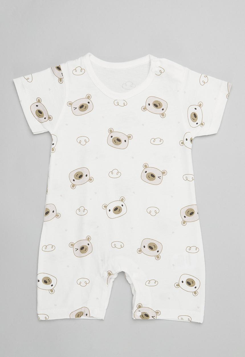 Pop Candy - Bear print romper-white