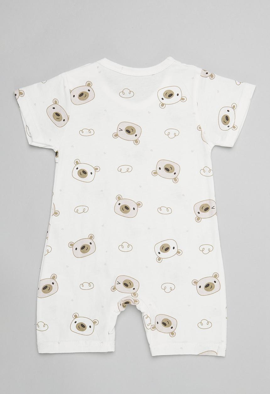 Pop Candy - Bear print romper-white