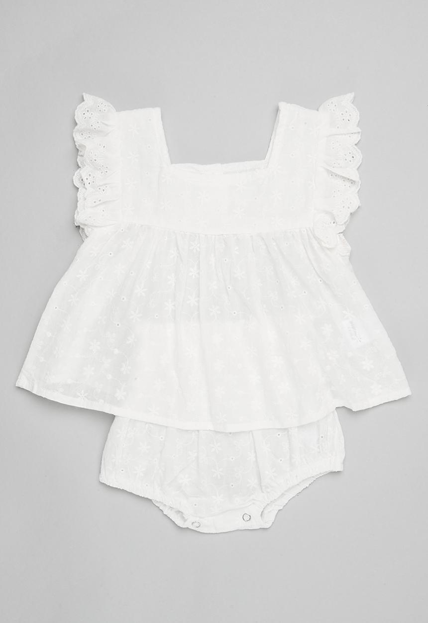 Pop Candy - Anglaise top & bloomer set-white
