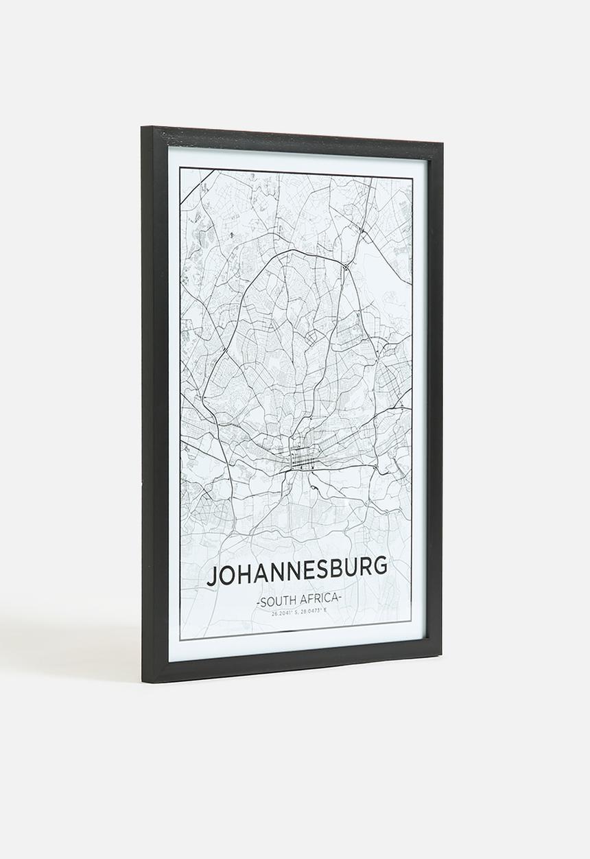MJ Design Studio - Johannesburg City Map Wall Art