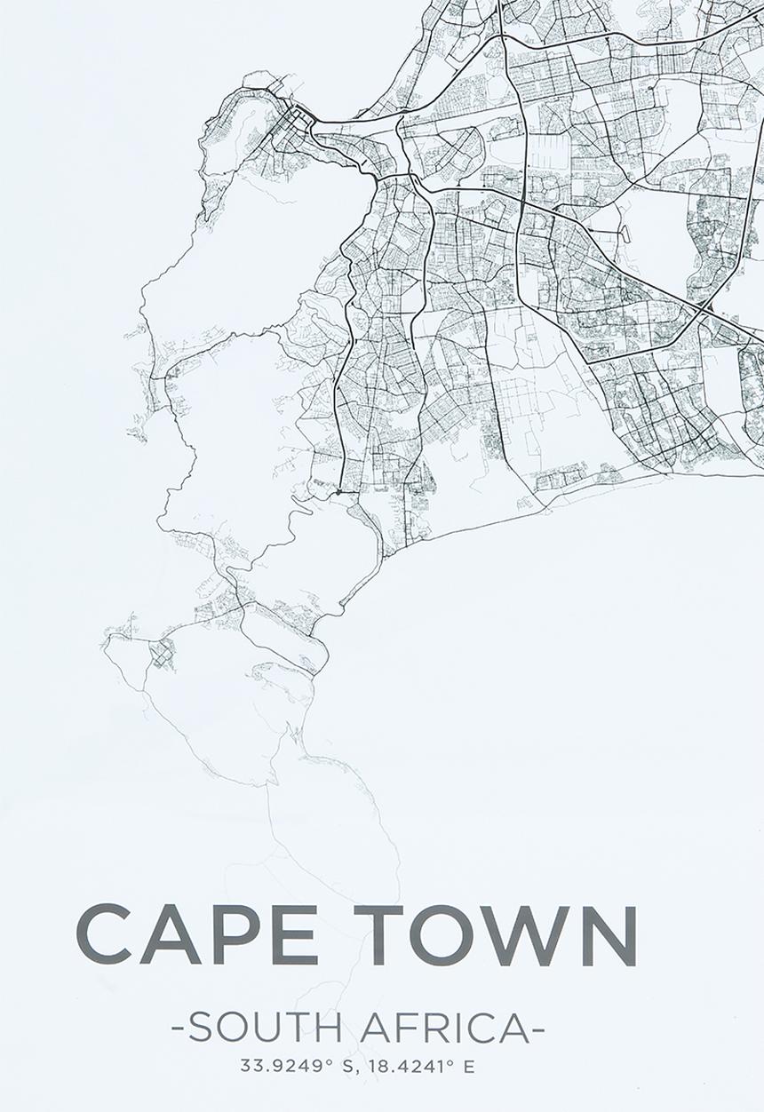 MJ Design Studio - Cape Town City Map Wall Art