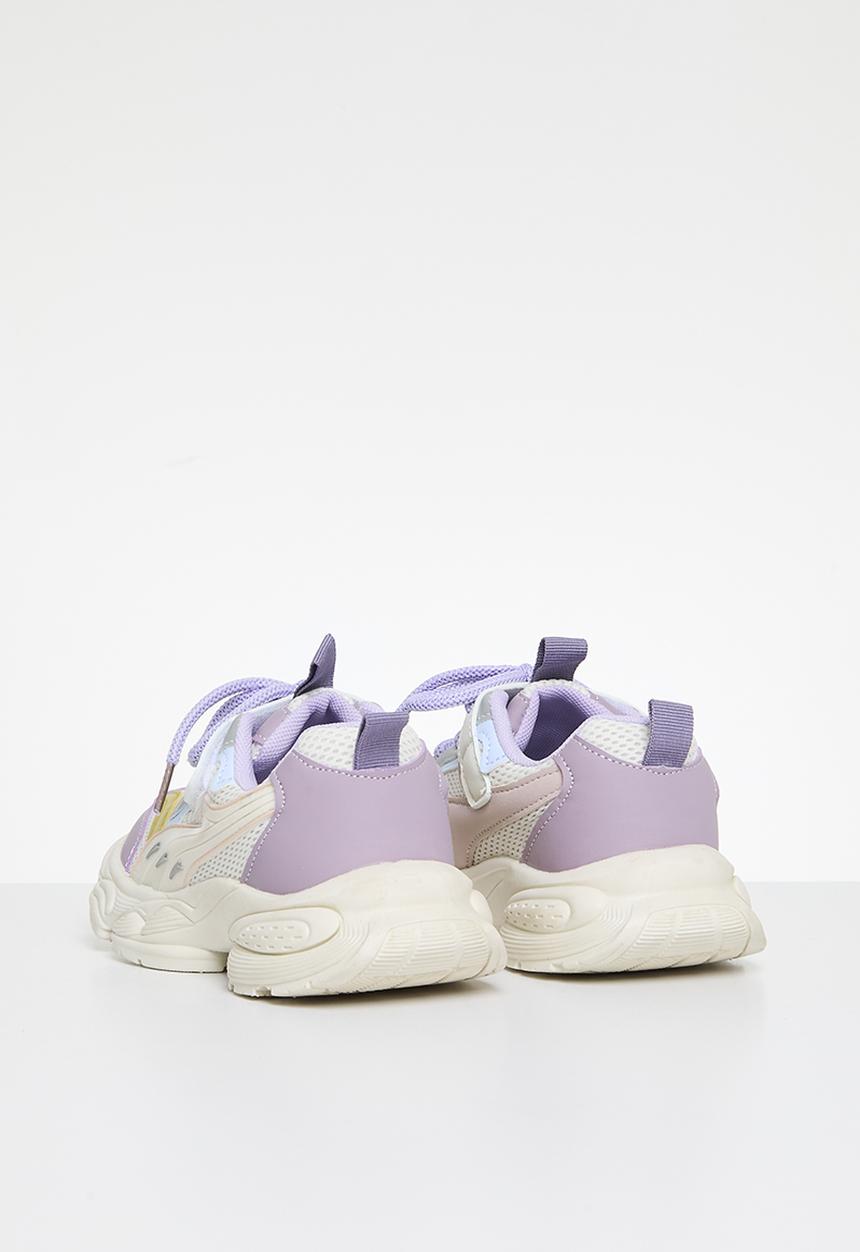 Pop Candy - Lace & velcro sneaker - purple & white