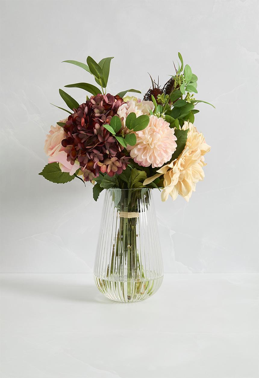 Silk By Design - Hydrangea, Dahlia & Pompom Arrangement – multi 