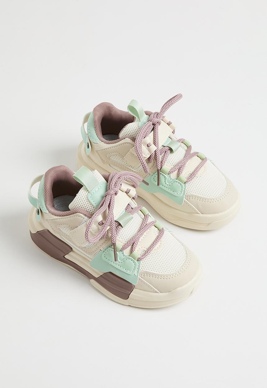 Pop Candy - Colour block lace up sneakers - multi3