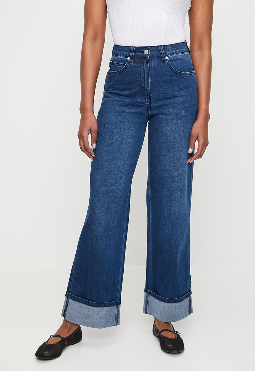 Me&B - Straight Leg Jeans with turn up - Blue
