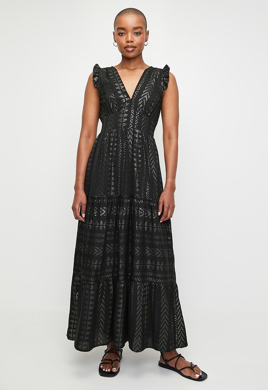 Stella Morgan - Foil Pinted Maxi Dress - Black