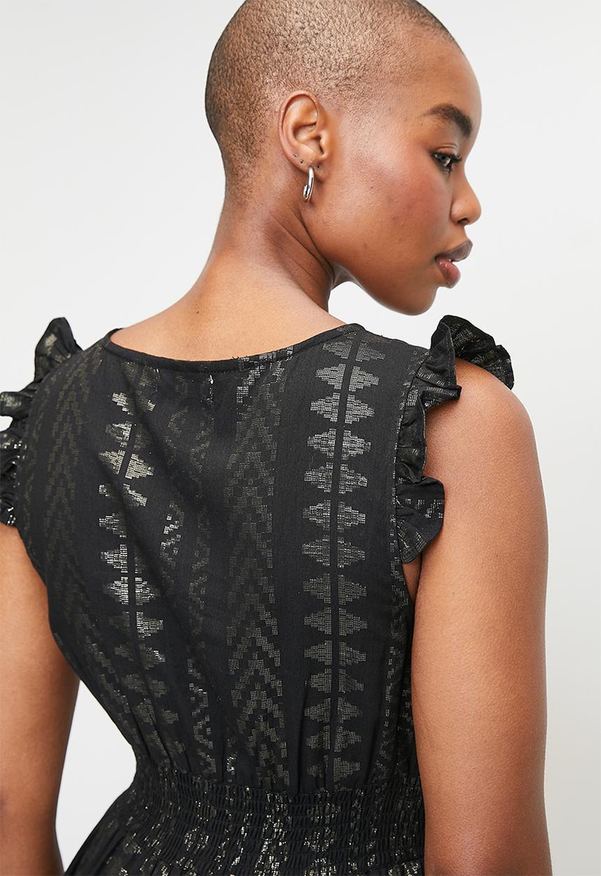 Stella Morgan - Foil Pinted Maxi Dress - Black