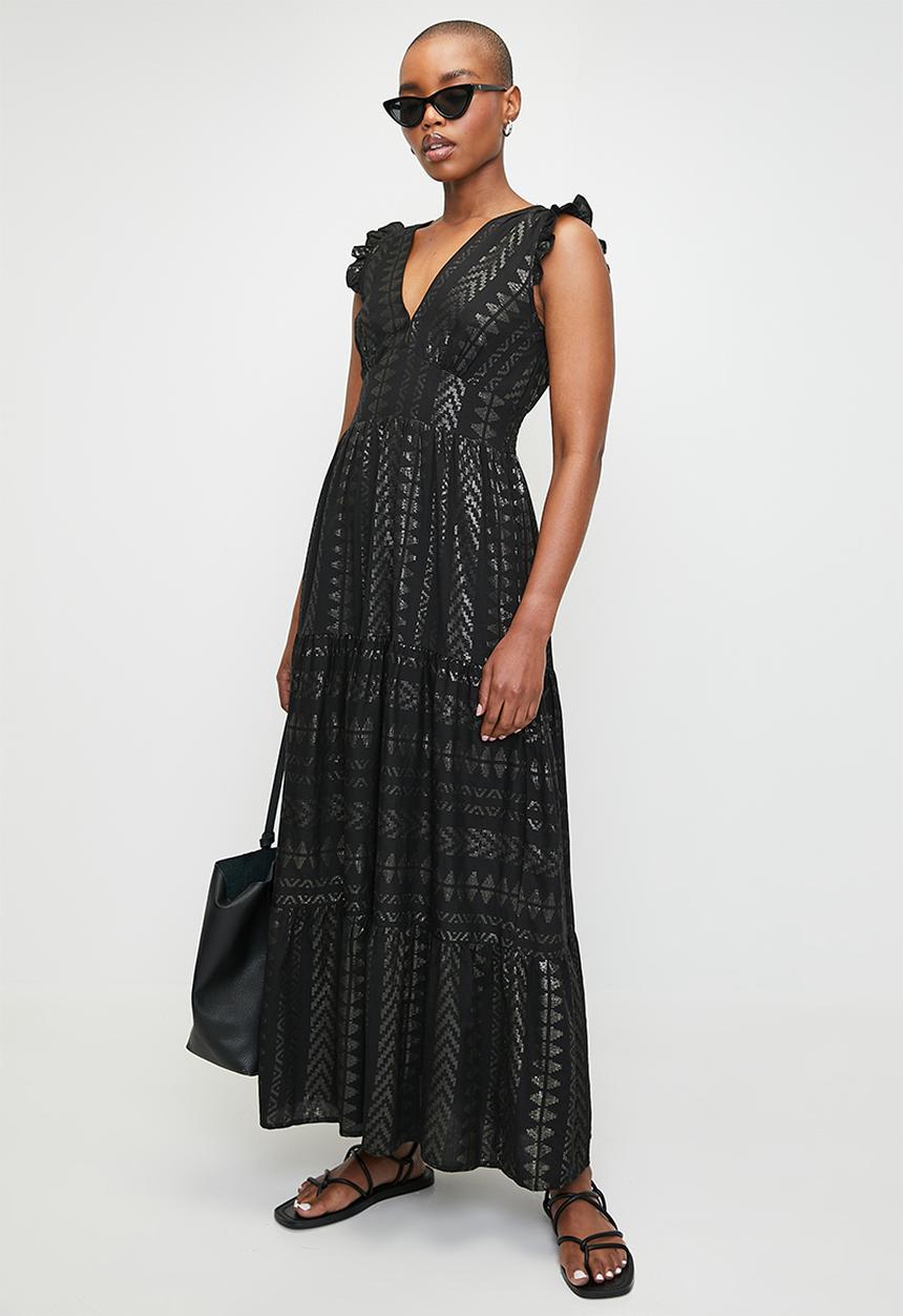 Stella Morgan - Foil Pinted Maxi Dress - Black