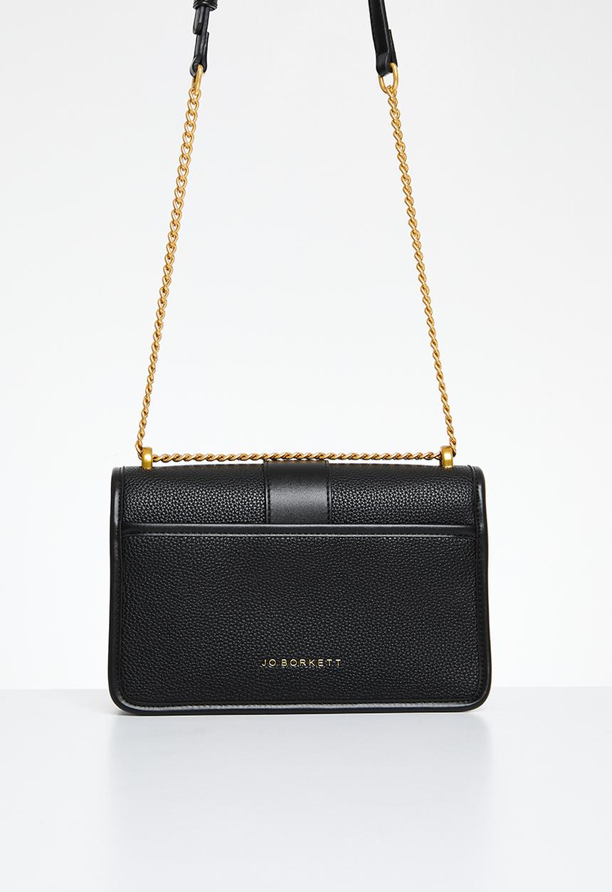 Jo Borkett - Monogram flapover sling - black