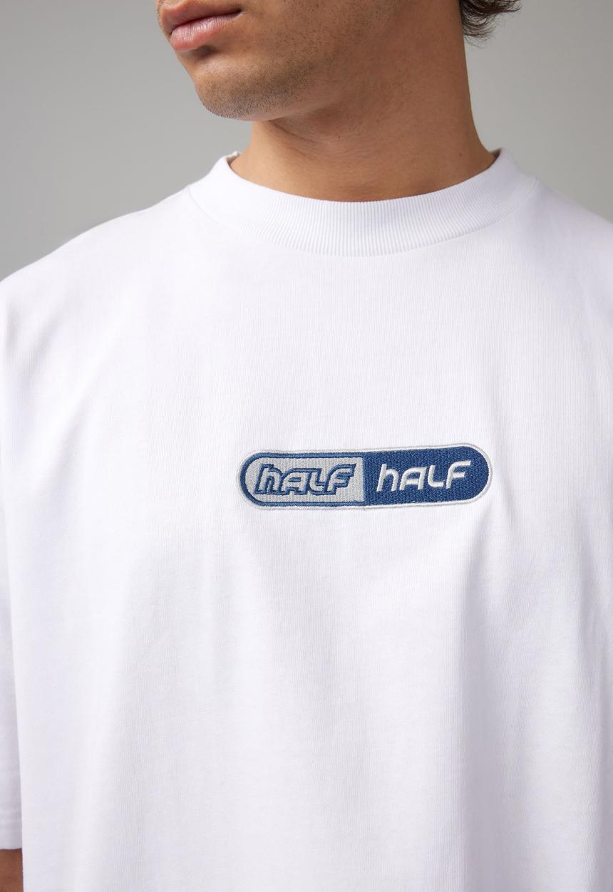 Factorie - Heavy Weight Box Fit Graphic Tshirt - Hh White/Half Half Pill