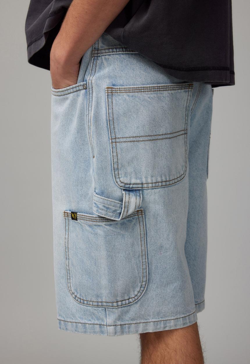 Half Half Painter Baggy Denim Short - Day Blue