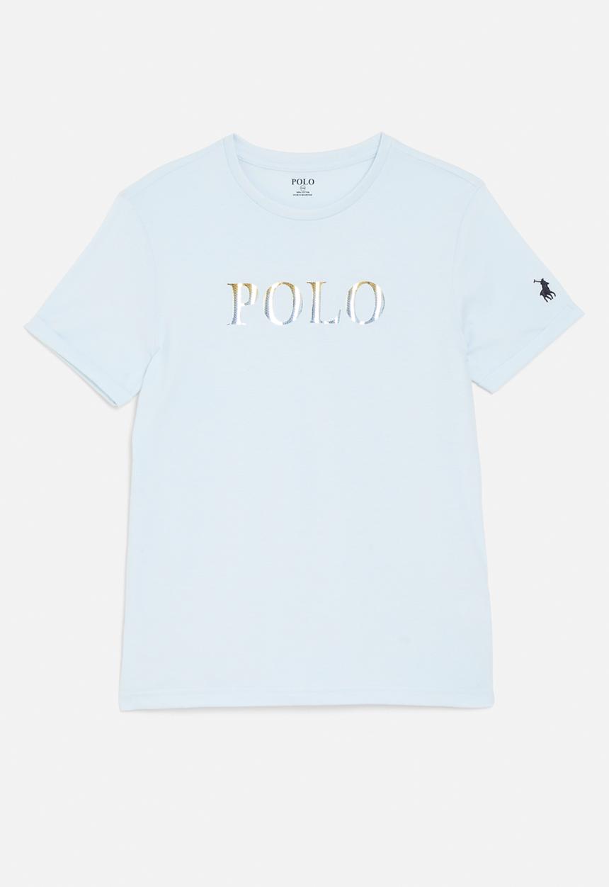 POLO - Girls maya sequin curved hem tee - ice blue