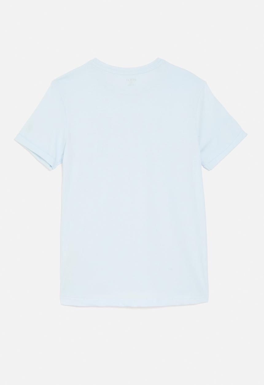 POLO - Girls maya sequin curved hem tee - ice blue