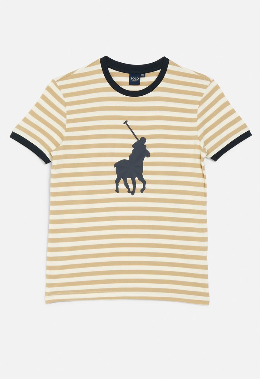 POLO - Boys alvin striped short sleeve tee - stone