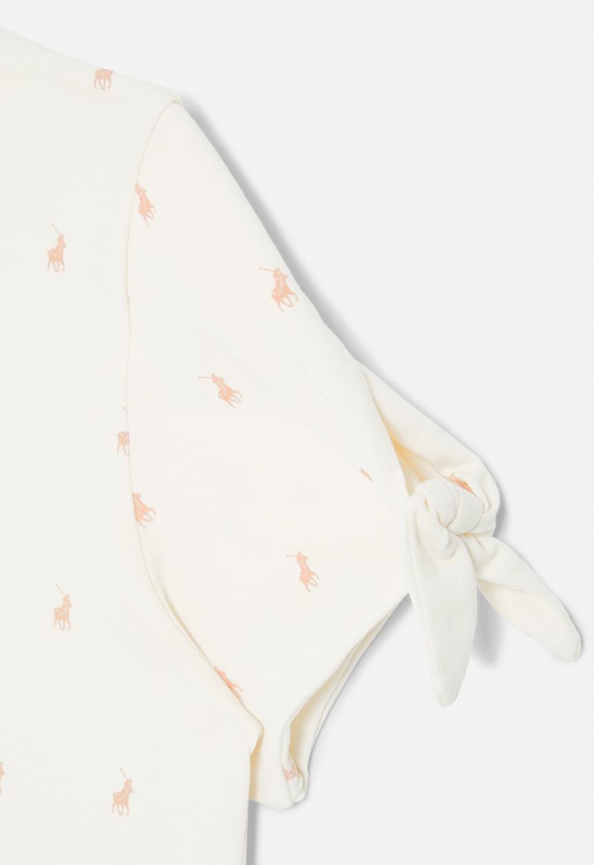 POLO - Girls zoe short sleeve monogram tee - off white