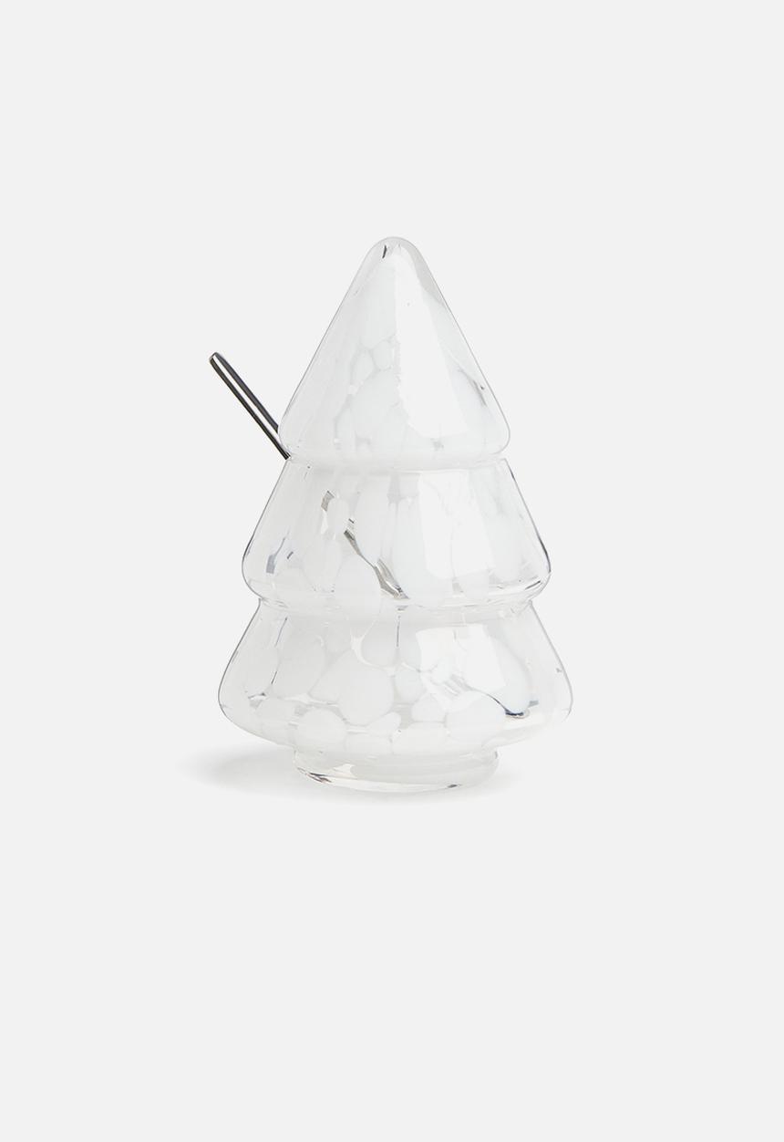 H&M - Tree-shaped glass marmalade jar - transparent speckled