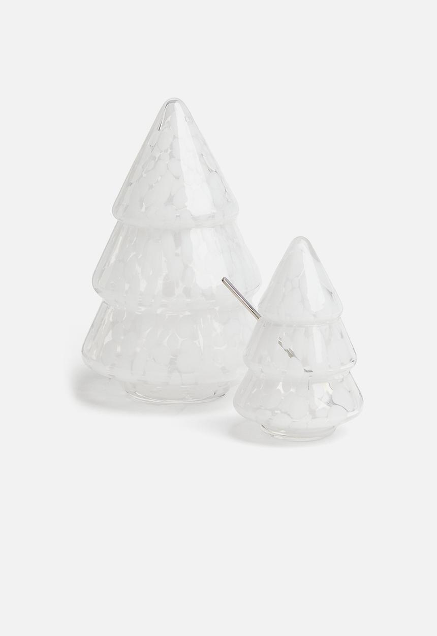 H&M - Tree-shaped glass marmalade jar - transparent speckled