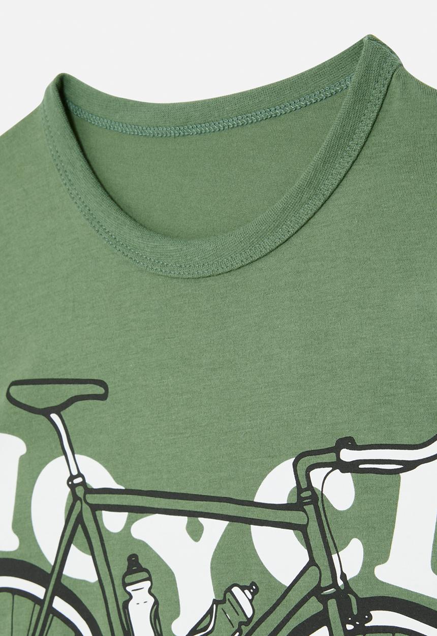 Pop Candy - Bicycle print tee - green