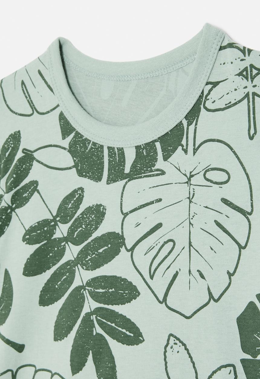 Pop Candy - Palm print tee - green