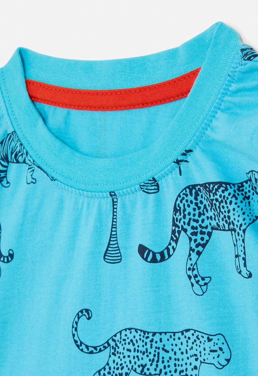 Pop Candy - Printed crew neck tee - aqua blue