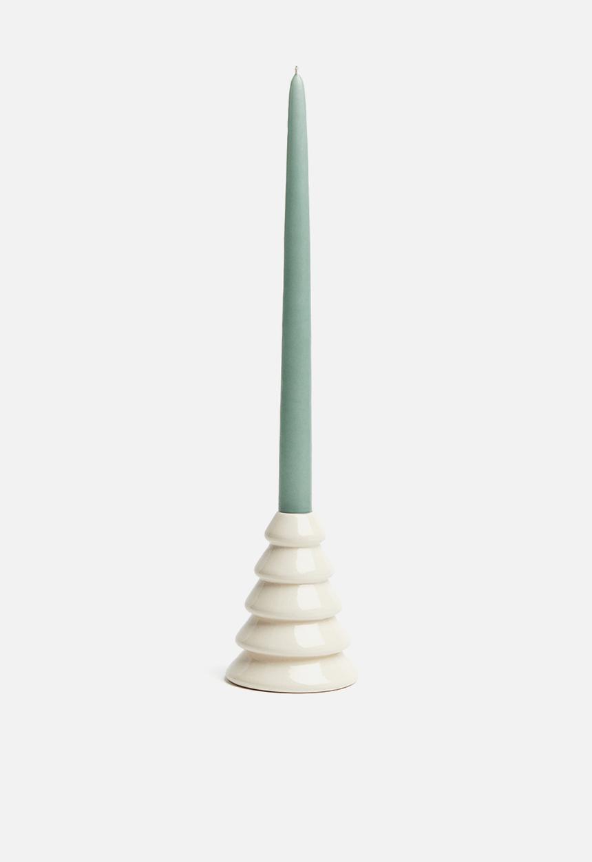 H&M - Stoneware candlestick - white