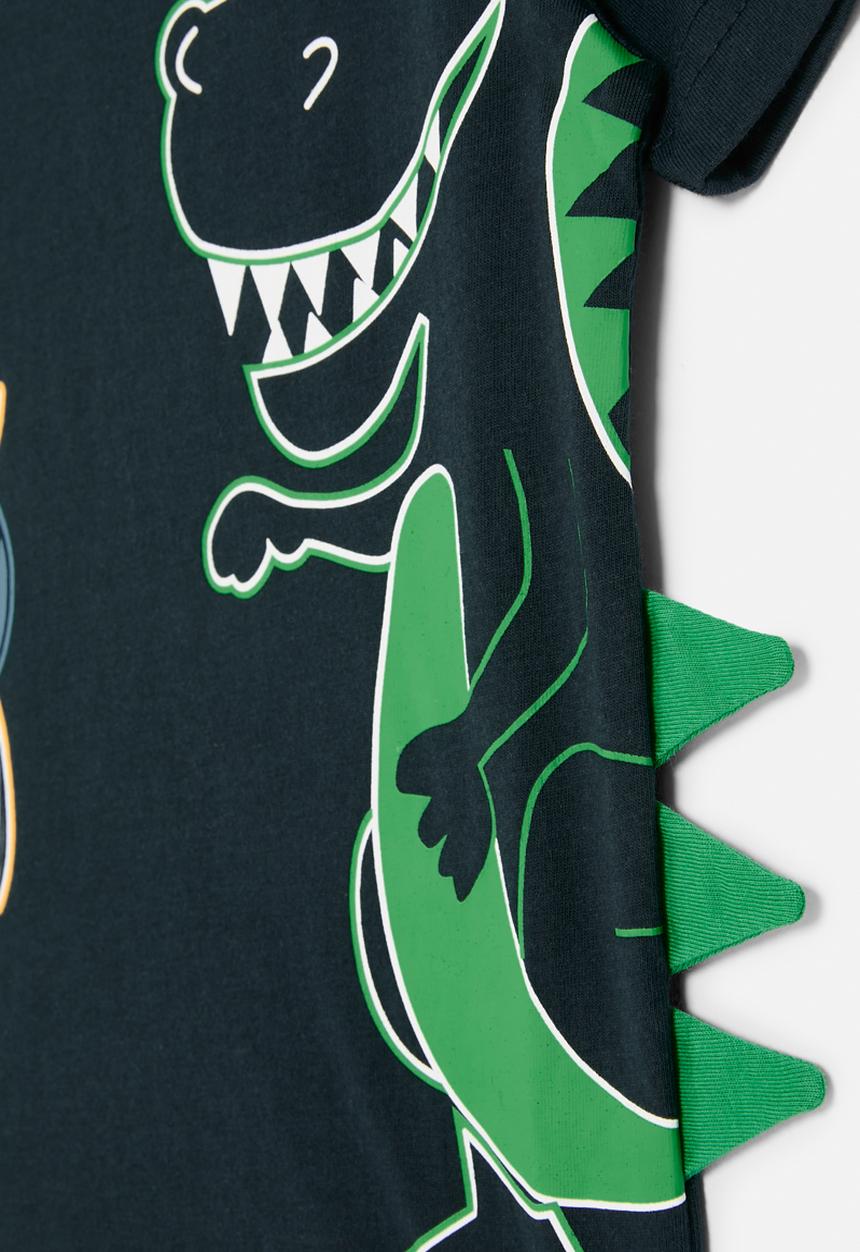 Pop Candy - Dino print tee - navy blue
