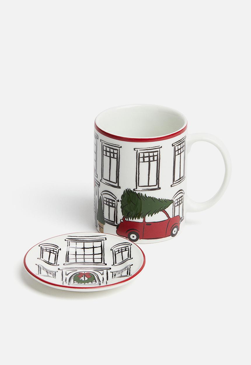 H&M - Printed porcelain mug - white,multi