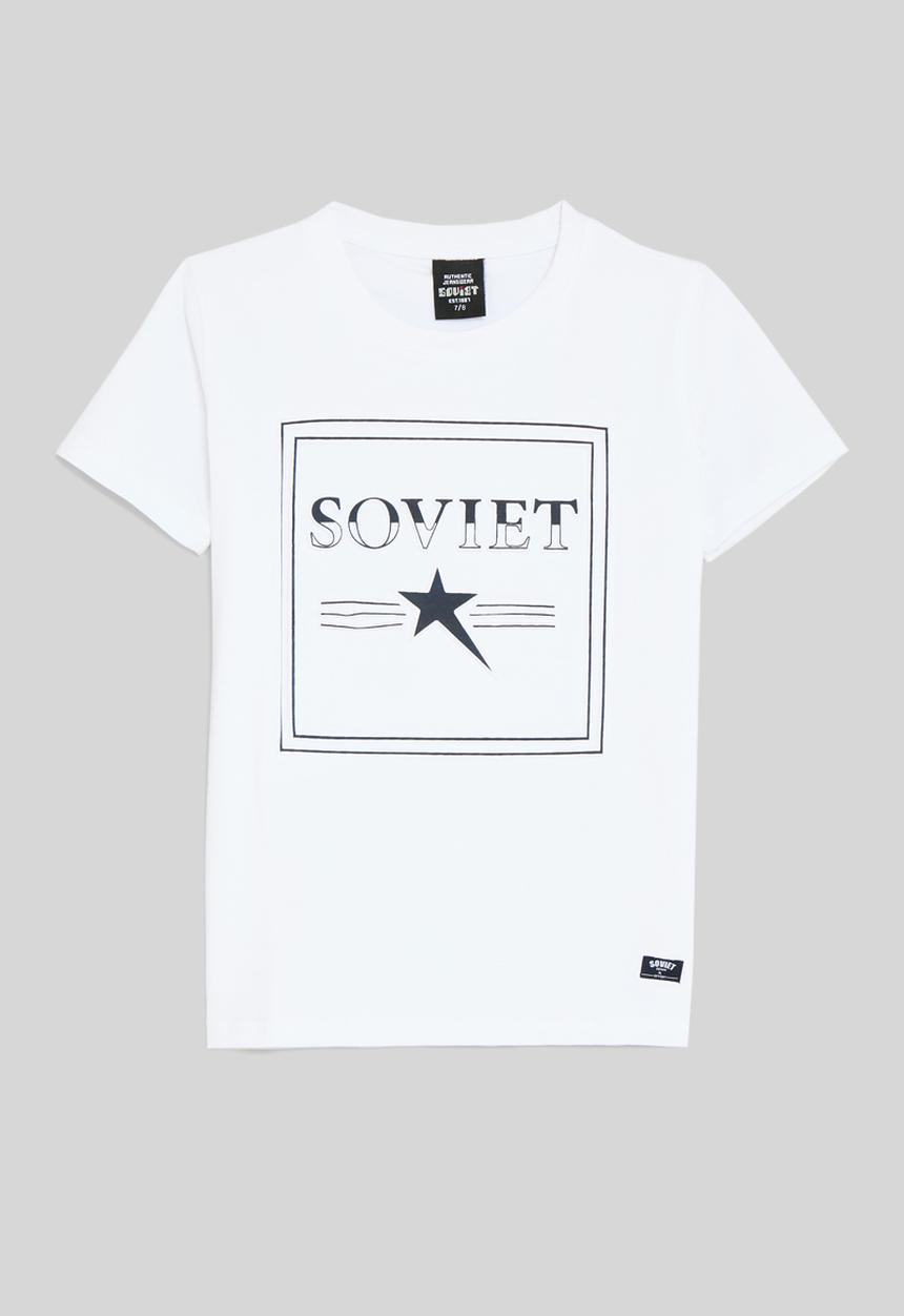 SOVIET - Boys crew neck fashion tee - white
