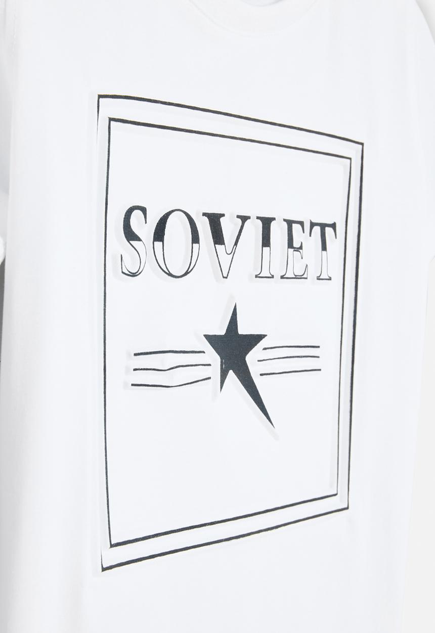 SOVIET - Boys crew neck fashion tee - white