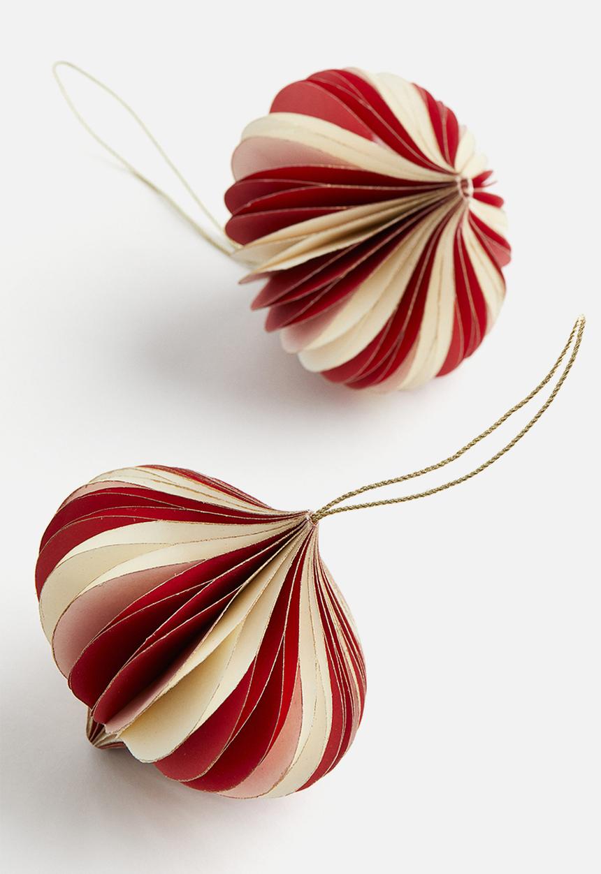 H&M - 2-pack christmas decorations - red,multi