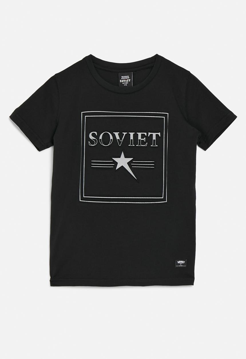 SOVIET - Boys crew neck  fashion tee - black