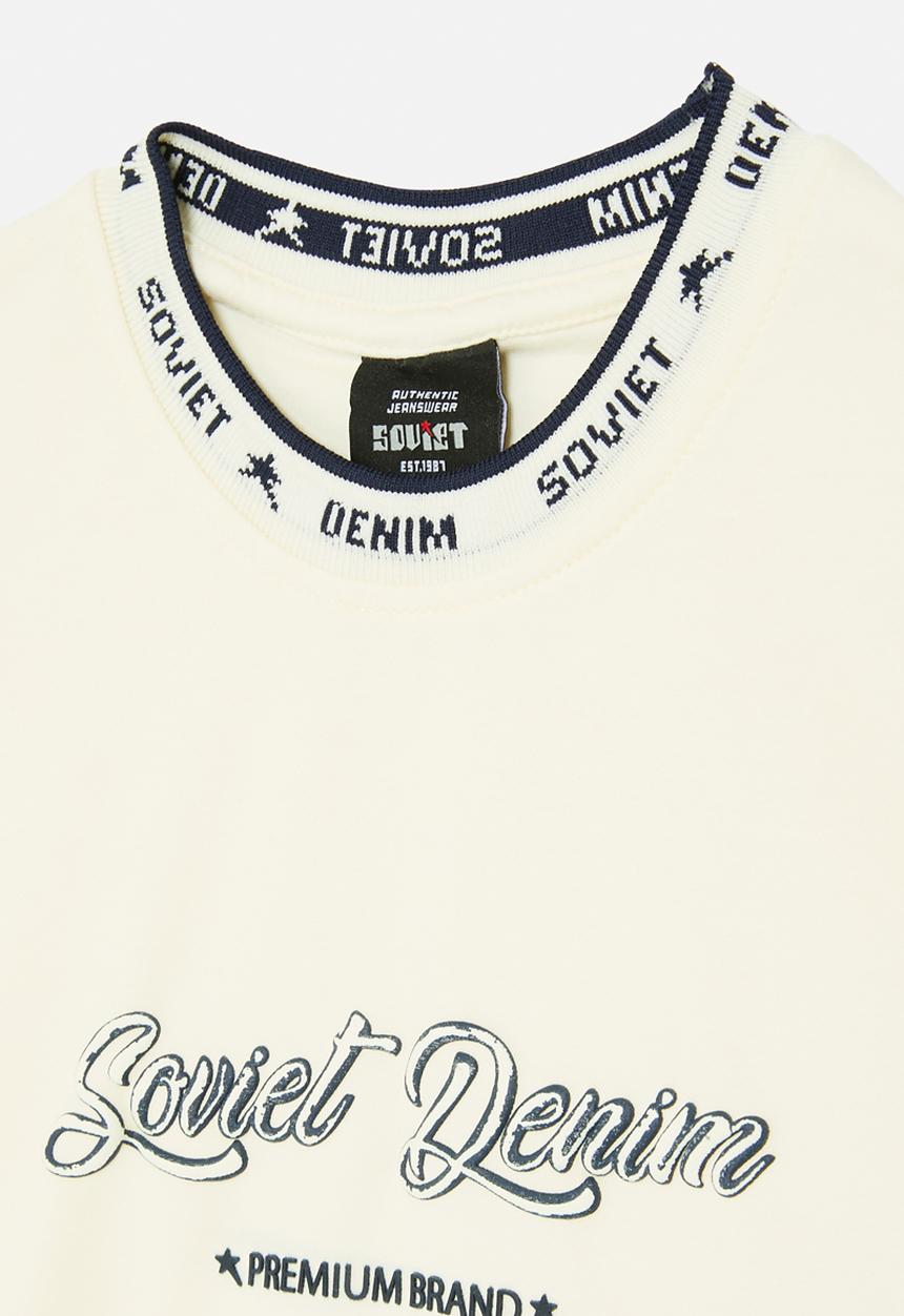 SOVIET - Boys crew neck tee - cream