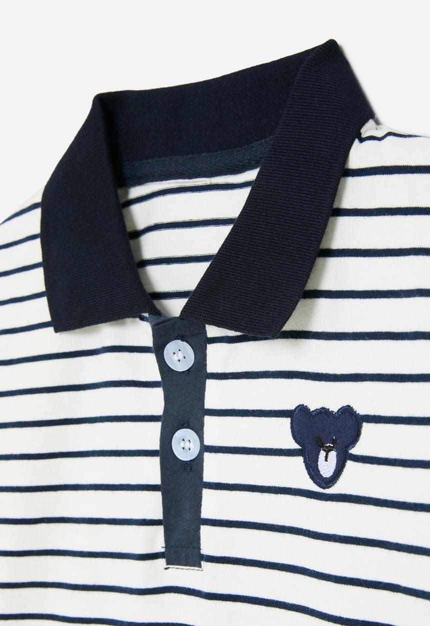 Pop Candy - Striped golf shirt - blue & white
