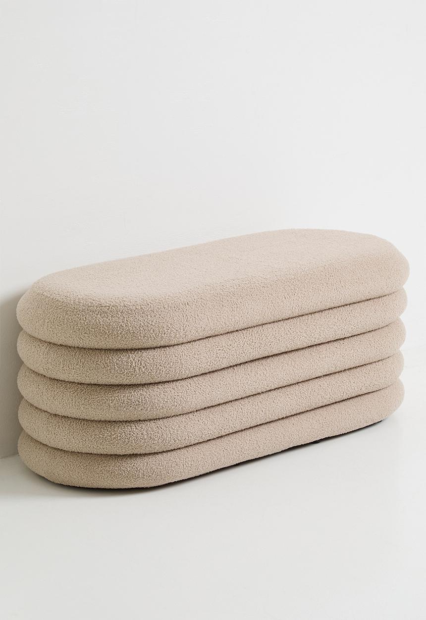 Sixth Floor - Parker storage ottoman - Caramel boucle