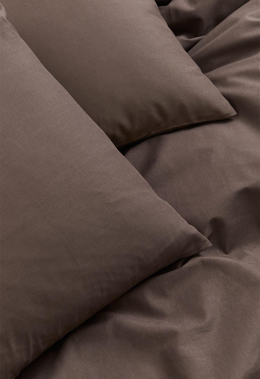 H&M - Cotton double/king duvet cover set - dark brown
